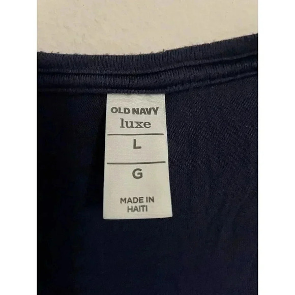 Old Navy Women’s Size L Solid Navy Blue Scoop Neck‎ Short Sleeve Top Shirt - Picture 5 of 6